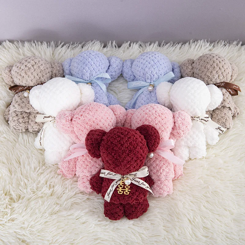 1pc Cartoon Cute Coral Velvet Bear Towel Square Towel Holiday Birthday Wedding Valentine's Day Souvenir Gift Household Washcloth 2