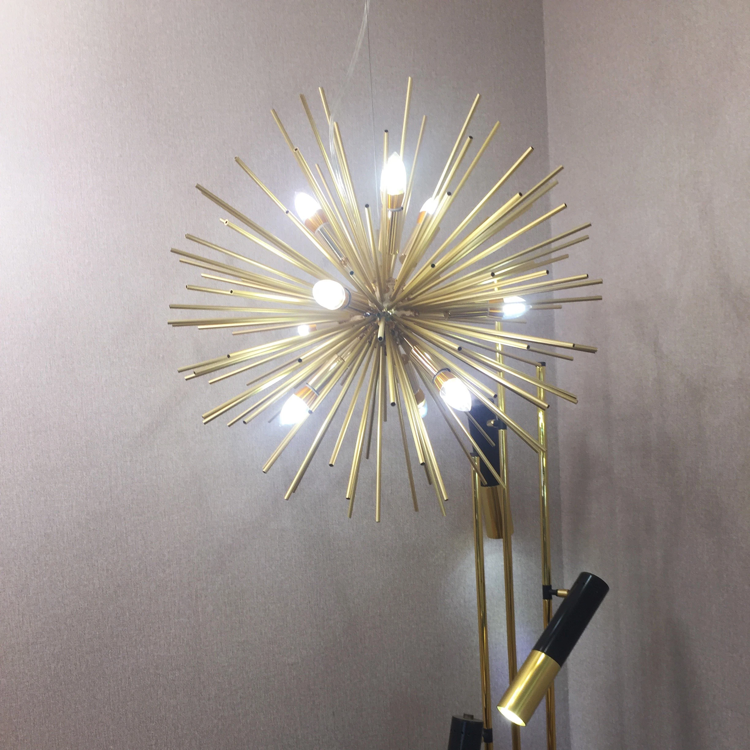 Pendant Lights Pendant Lamp Chandelier Lighting Vintage Pendant Lights Nordic LED Aluminum Dandelion Chandelier Lighting Sputnik Pendant Lamp Fixture for Restaurant Home Decor Winfordo 110V 220V
