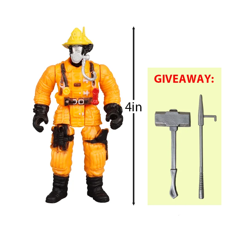 子供のための消防士消防士のアクションフィギュア、ワーカー、男性の