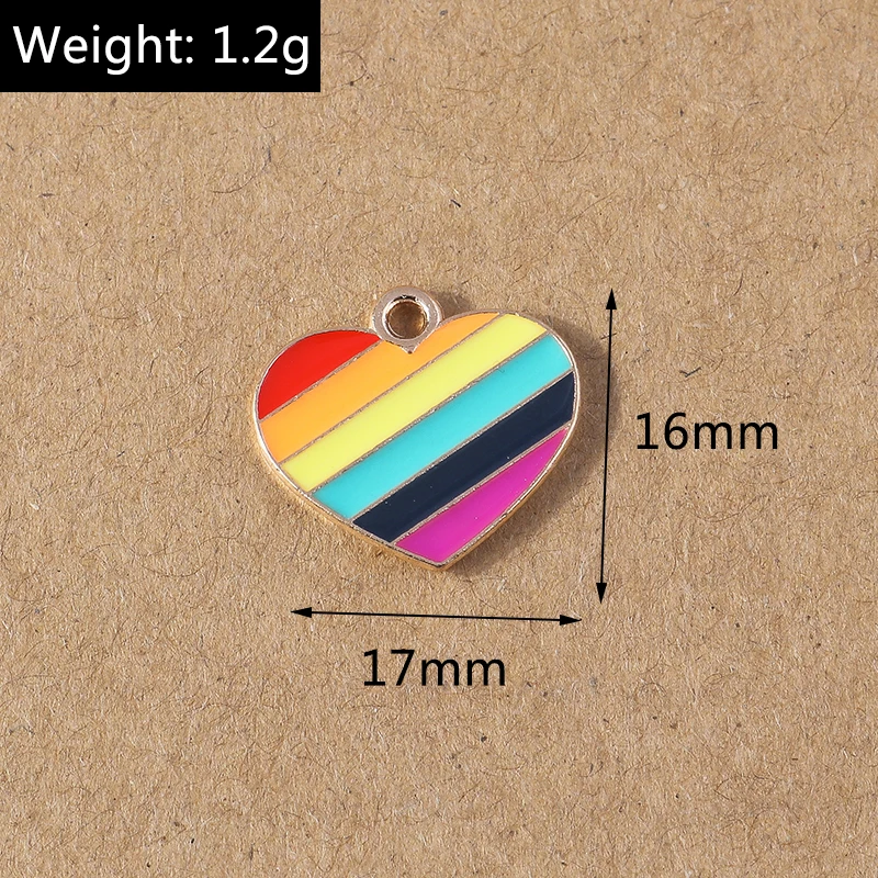 10 Stück Emaille-Regenbogen-Flaggen-Anhänger, Charms für Schmuckherstellung, Ohrringe, Halskette, DIY, Armband, Zubehör, Zubehör – Detail 4