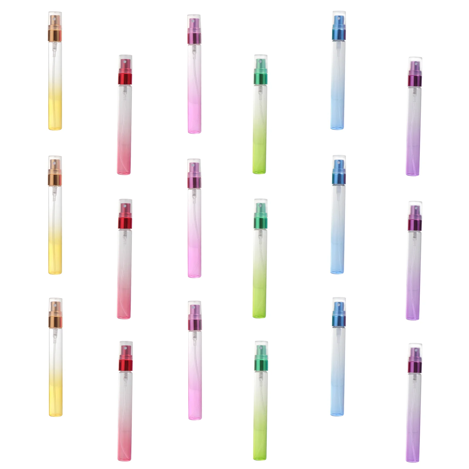 

18pcs Empty Refillable Spray Bottle Pump Bottle Portable Travel Bottles Makeup Sample Bottles ( Assorted Color )