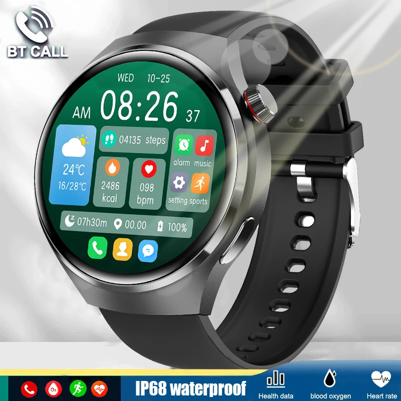 

New Hot Selling GT4 Pro Men Smart Watch 1.6 Inch Wireless Charging Bluetooth Call NFC Business Watch 380 Battery For Huawei