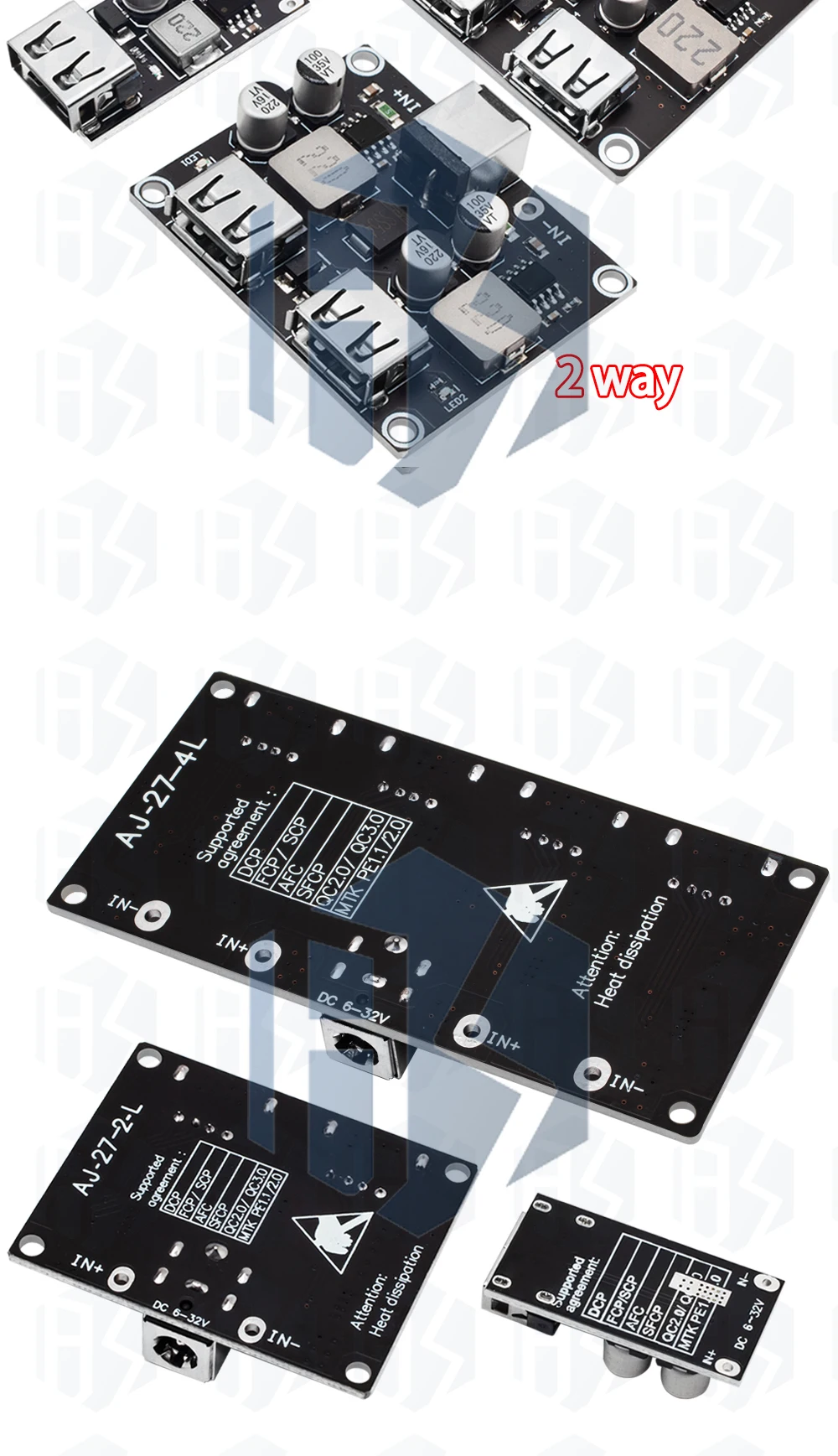 1 ~ 5PCS EGBO USB QC3.0 QC2.0 DC-DC Buck Converter Lade Step Down Modul 6-32V 9V 12V 24V zu Schnelle Schnell Ladegerät Platine – Detail 11