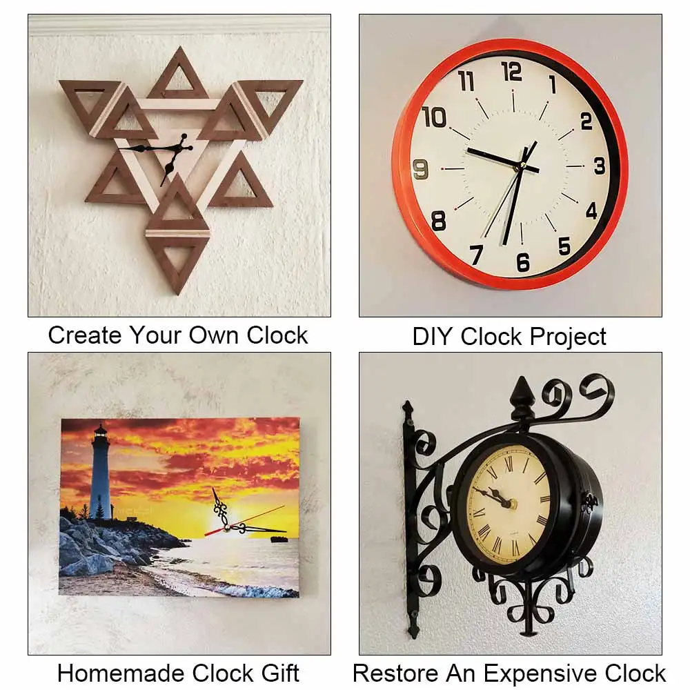MCDFL Aluminum Clock Hands Black Long Wall Watch Needles Mechanism Repair Kit Quartz Movement Modern Timepiece with Spare Parts wall clock movement quartz clock movement