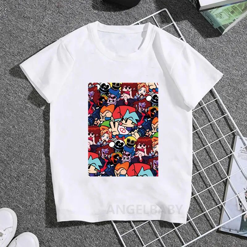 Hot Game Friday Night Funkin Cartoon Kids T shirt Girls Summer Fashion Tops Baby Boys Clothes Children Short Sleeve T-shirt