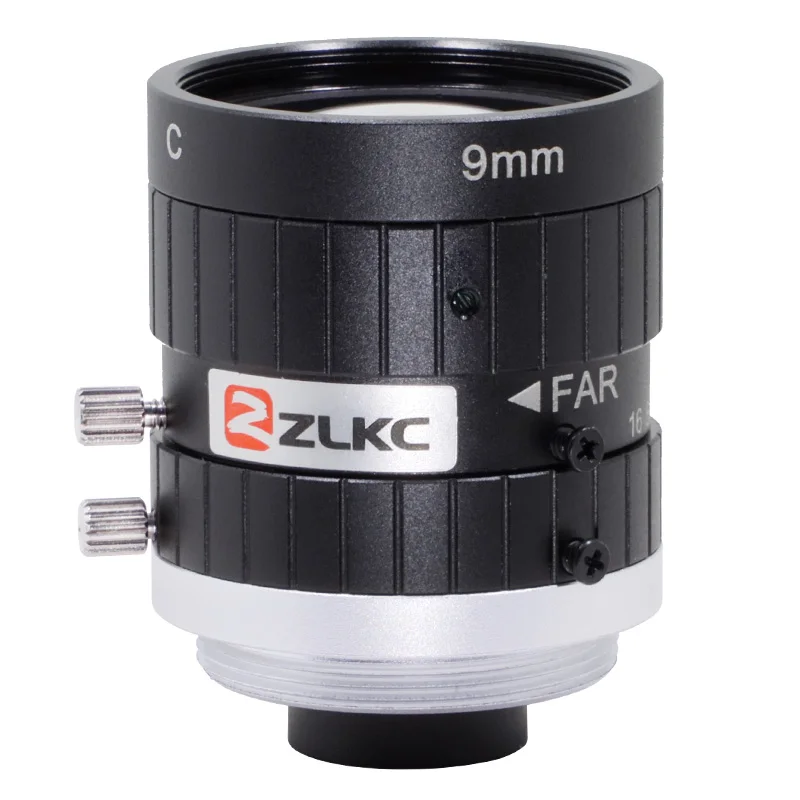 ZLKC 9mm 고정 초점 렌즈 2/3인치 카메라 C-마운트 8MP 머신 비전 저왜곡 렌즈 F2.1-16 수동 아이리스 LM0920MP8