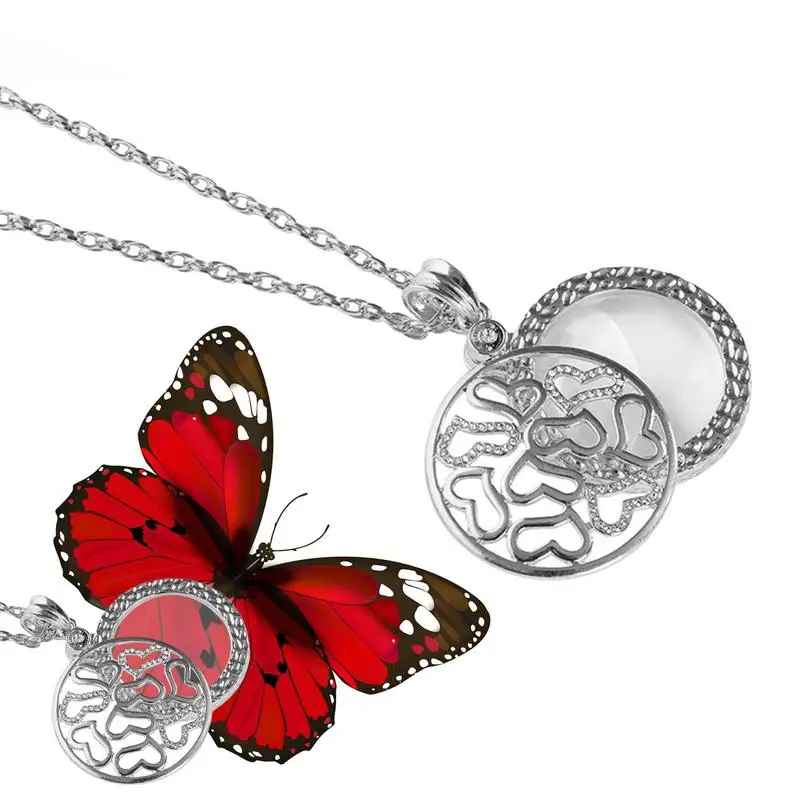 Collana con lente d'ingrandimento decorativa Monocle Collana con lente d'ingrandimento Pendente di Cristallo Collana Gioielli Catena Per Le Donne