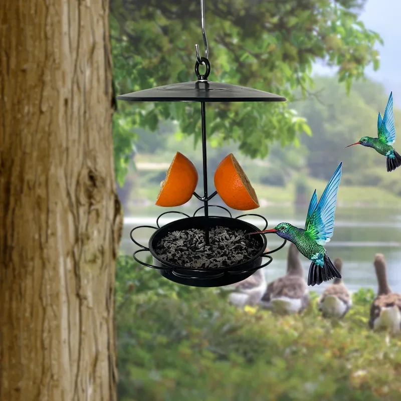 

New Waterproof Gazebo Hanging Wild Bird Feeder Outdoor Container Decoration House Bird Feeder Rope Feeding With Garden Type