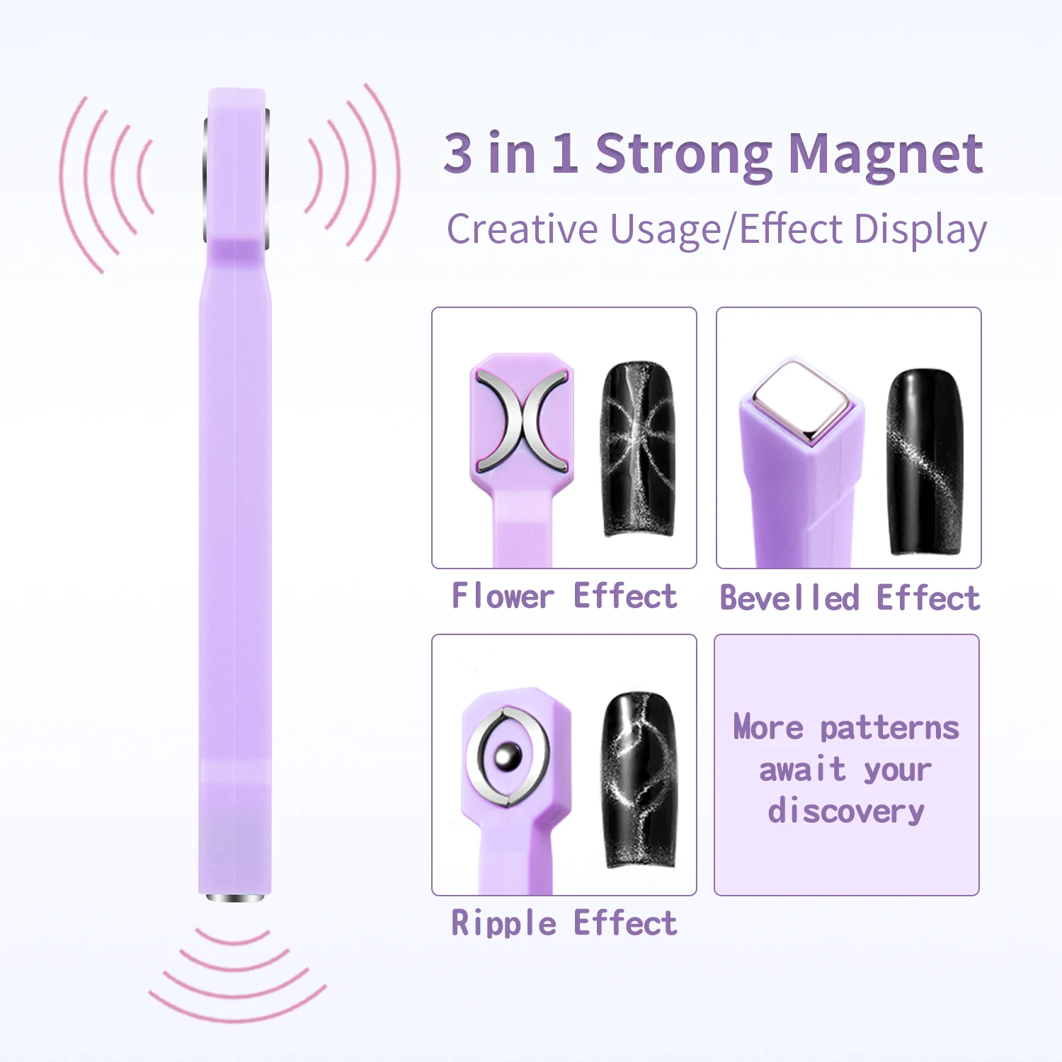 3 IN 1 Multi-function Cat Eye Nail Magnetic Stick Double-end Magnet Board For Cat Eye UV Gel Nail Tool Shiny Art Decal Tool magnetic nail art tools cat eye nail tool magnetic nail tools