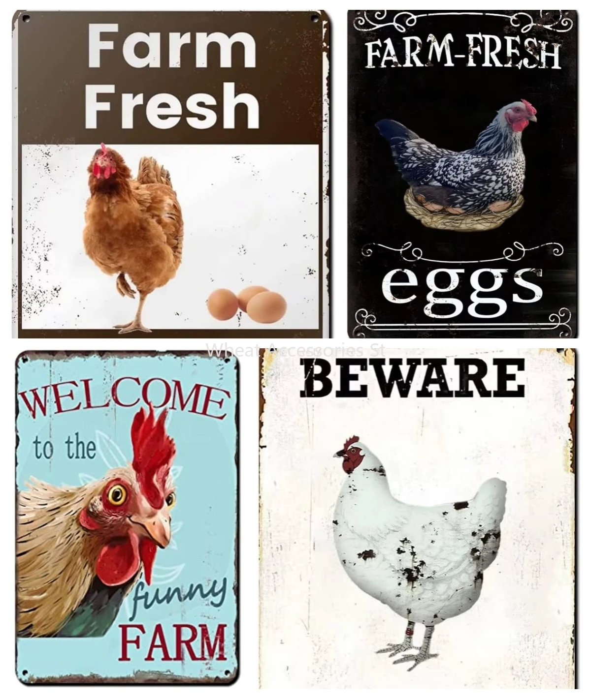 

Vintage Metal Tin Sign Poster Welcome to The Funny Farm Country Cottage Chicken Coop,Restaurant Garage Cafe Wall Decor Metal