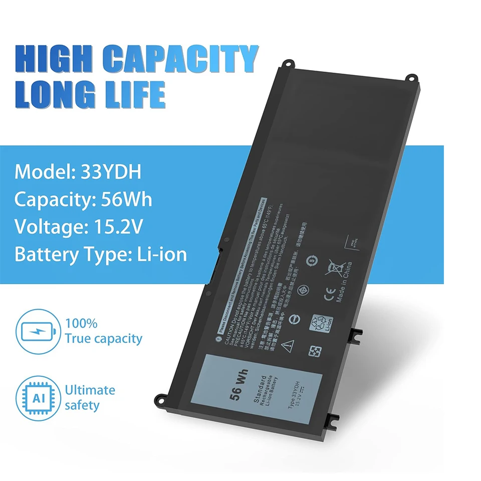 33ydhバッテリー,dell,inspiron17,7000, 7778, 7773,7577,15,3579,g3