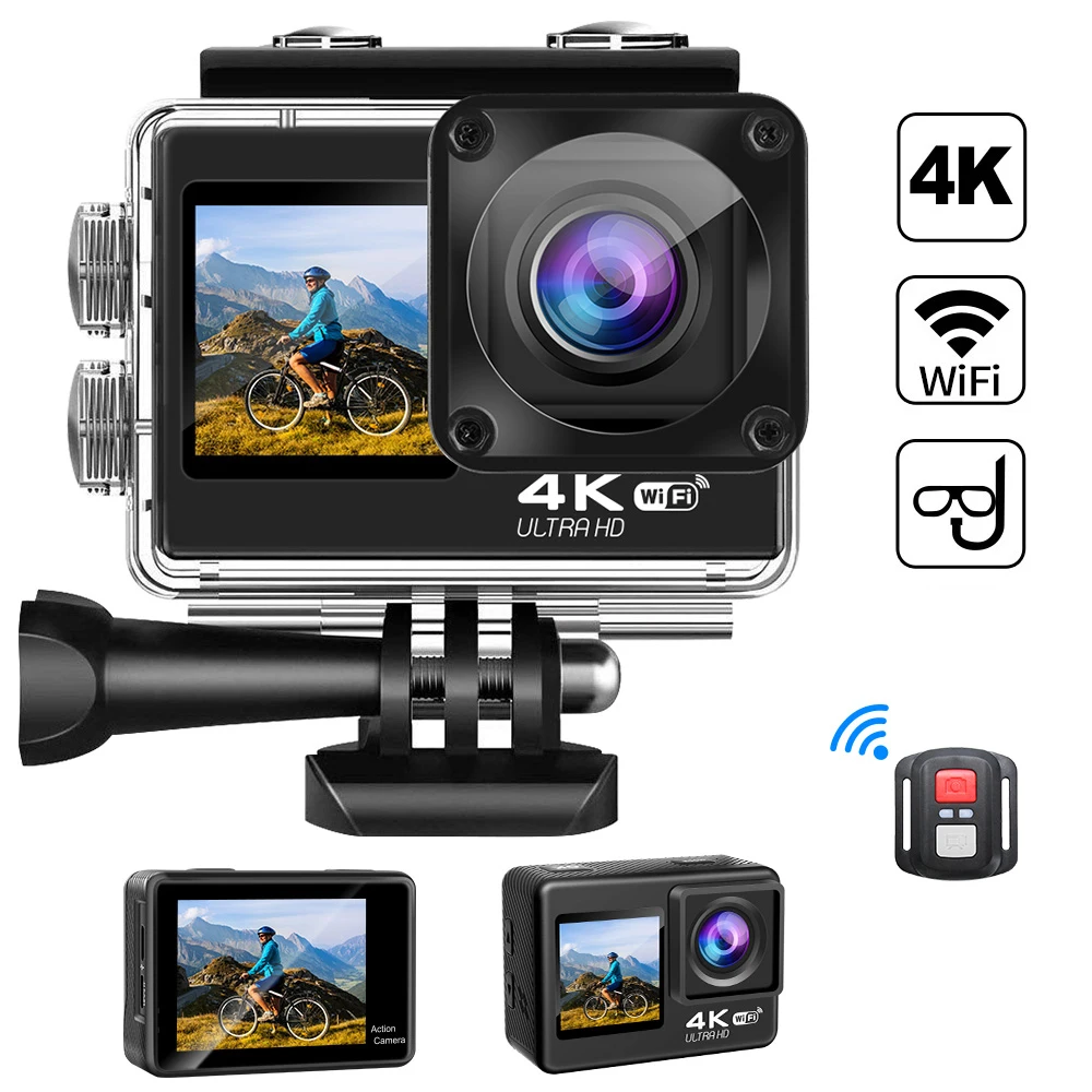 2024 야외 카메라, 울트라 HD, 4K, 60fps, 1080P, 120fps, 와이파이, 2 인치 서핑, 수중 방수 헬멧, 비디오 녹화, 스포츠 캠