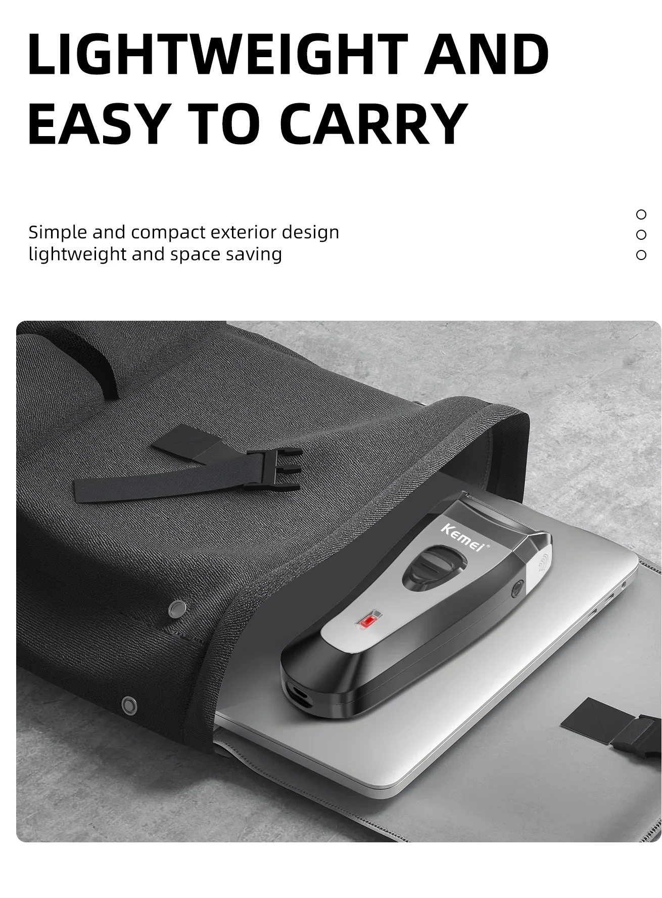 Rasoir électrique kemei étanche rechargeable par usb_voghion.com