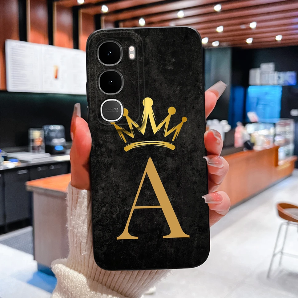 Couple Phone Case Luxury A to Z Letters Soft Silicone Anti-Drop Shell Full Protection Cover
