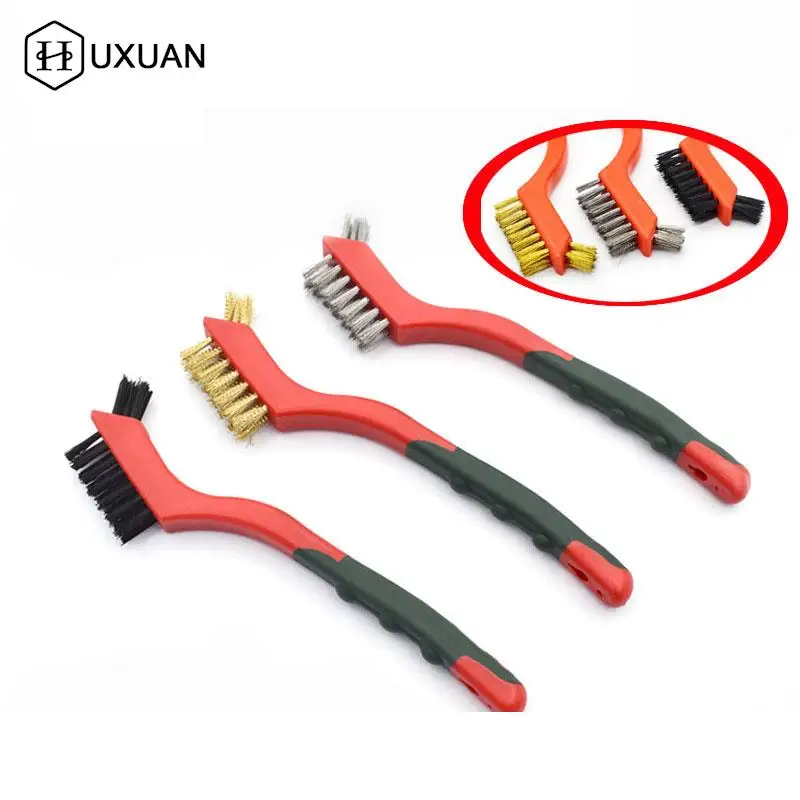 18cmStainlessSteelCopperWireBrushSteelBrassNylonClean