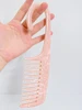 Cute Pink Hair Comb Marble Big Wide Tooth Comb Simple Texture Hairdressing Hairbrush Female Anti-static Detangler Brush Set 2