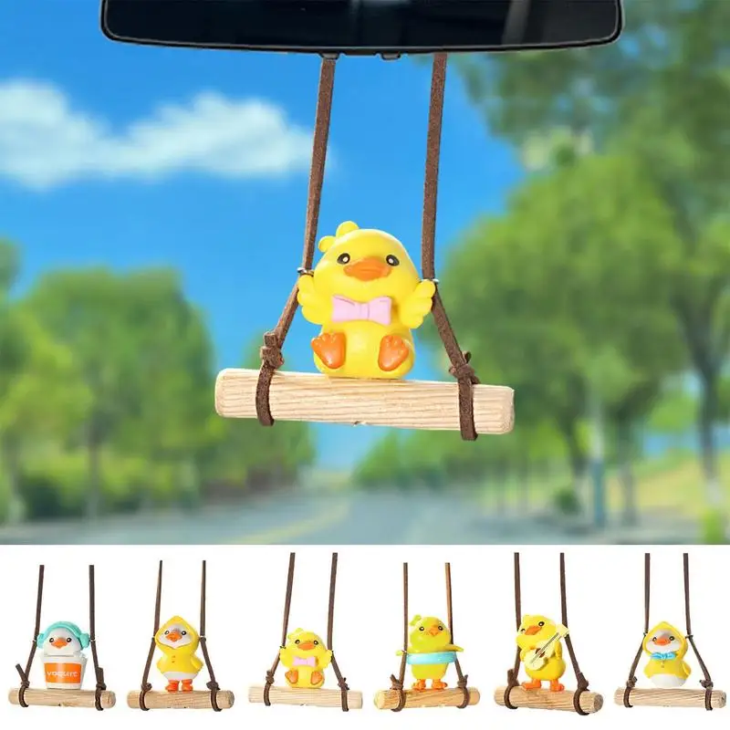 

Car Ornament PP Multi-Functional Automotive Swinging Duck Hanging Pendant Reliable Rearview Mirror Decoration For Cars Accessory