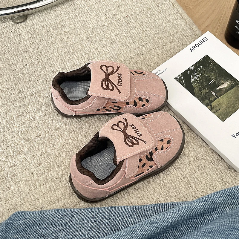 Girls Leopard Sneakers Autumn Breathable School Shoes