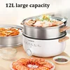 Household Electric Steamer for Food Steamer Multi-functional Three-layer Stainless Steel Large-capacity Vegetable Steam Cooker 4