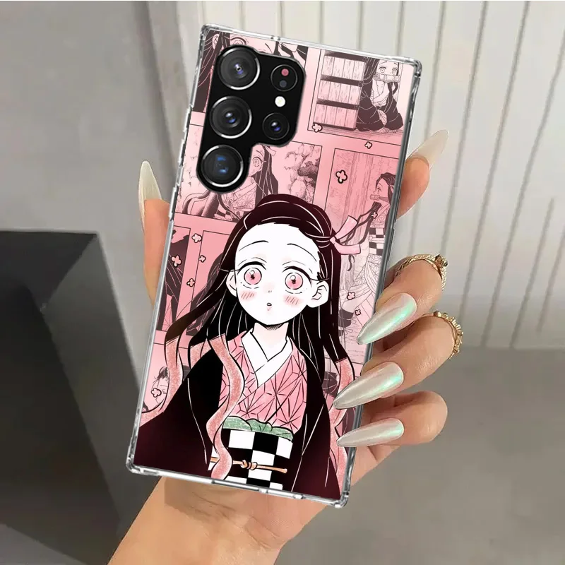 thumbnail image 1 of Funda de teléfono Demon Slayer Kamado Nezuko para Samsung Galaxy S24 S23 S22 S21 Ultra S20 FE S10 Plus S10E S9 S8 + S7 Edge con estampado suave, 1 of 5