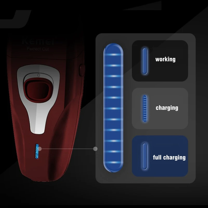 Kemei Powerful Foil Electric Shaver Hair Rechargeable Beard Electric Razor Men Bald Head Shaving Machine Extra Mesh