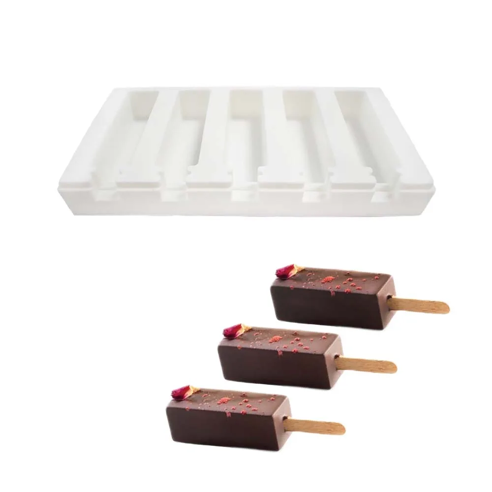5セル長方形のミニアイスクリーム型,チョコレート,ムース,ケーキ
