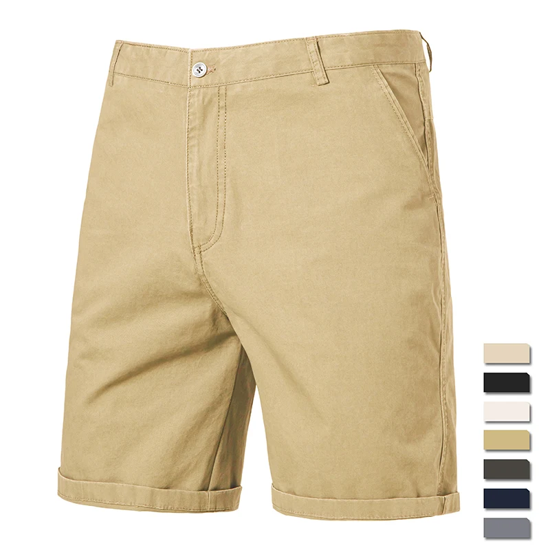 Men's Cotton Casual Shorts - Summer Business Classic Khaki Streetwear in Beige