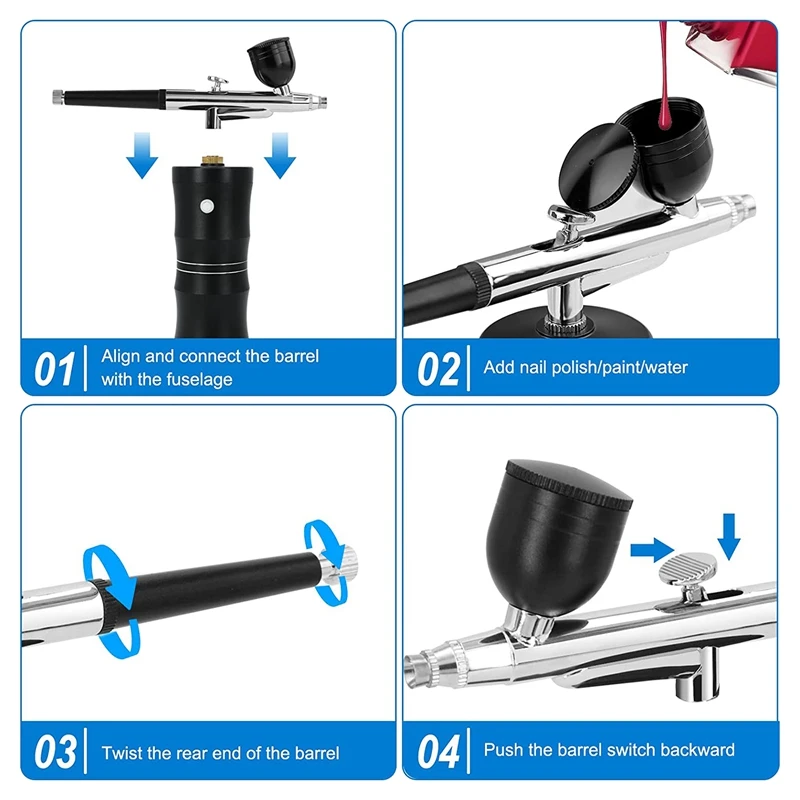 Air Brush Kit With Air Compressor, Upgraded 7.4V 34PSI Air Brush