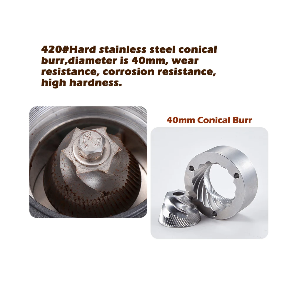 ITOP Electric Coffee Grinder Titanium Burr Metal Bean Hopper Exquisite Small Espresso Coffee Grinder Machin Espresso 110-220V 4