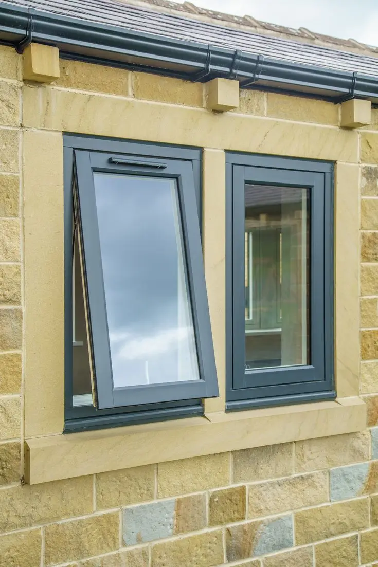 Fenêtres et fenêtres en aluminium, fenêtres et fenêtres d'occasion à la maison, cadre en métal, impact de moteur vitré à double verre, rupture thermique