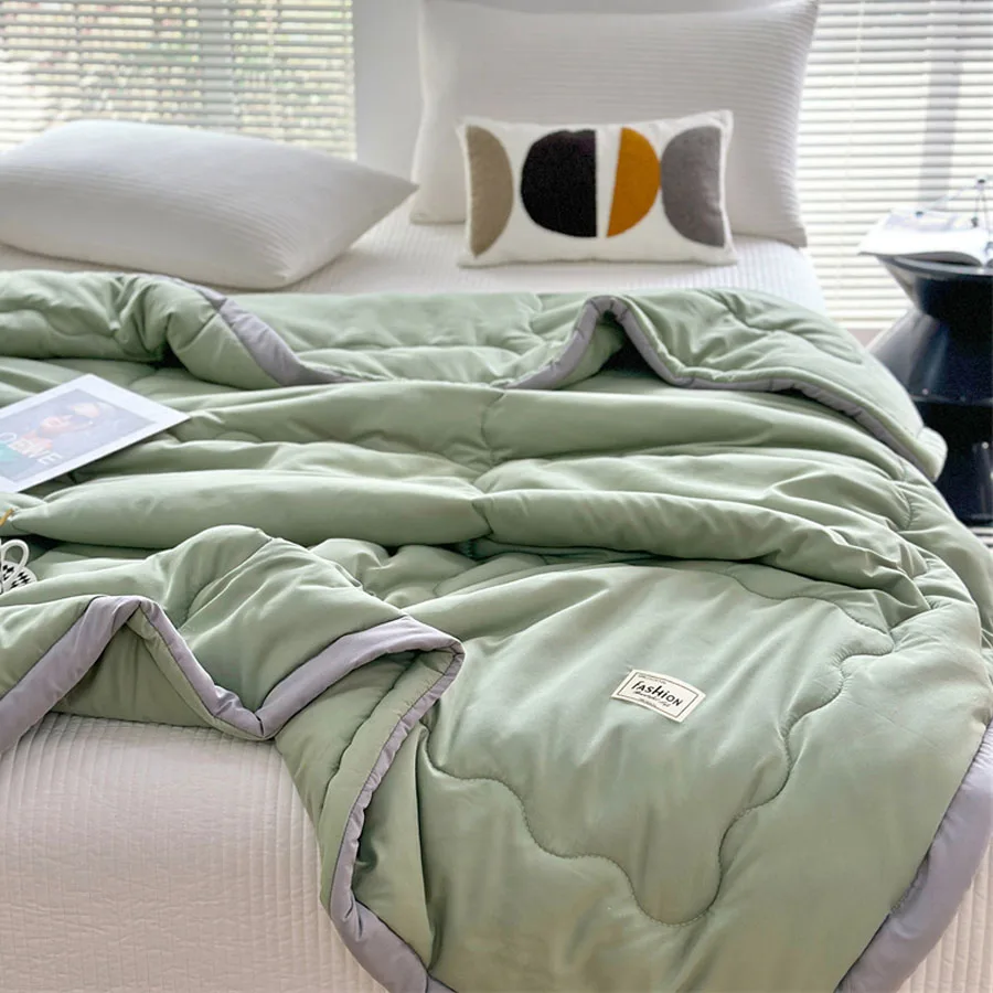 Microfiber summer double-sided cooling blanket washable quilt fluffy breathable single and double light cover blanket