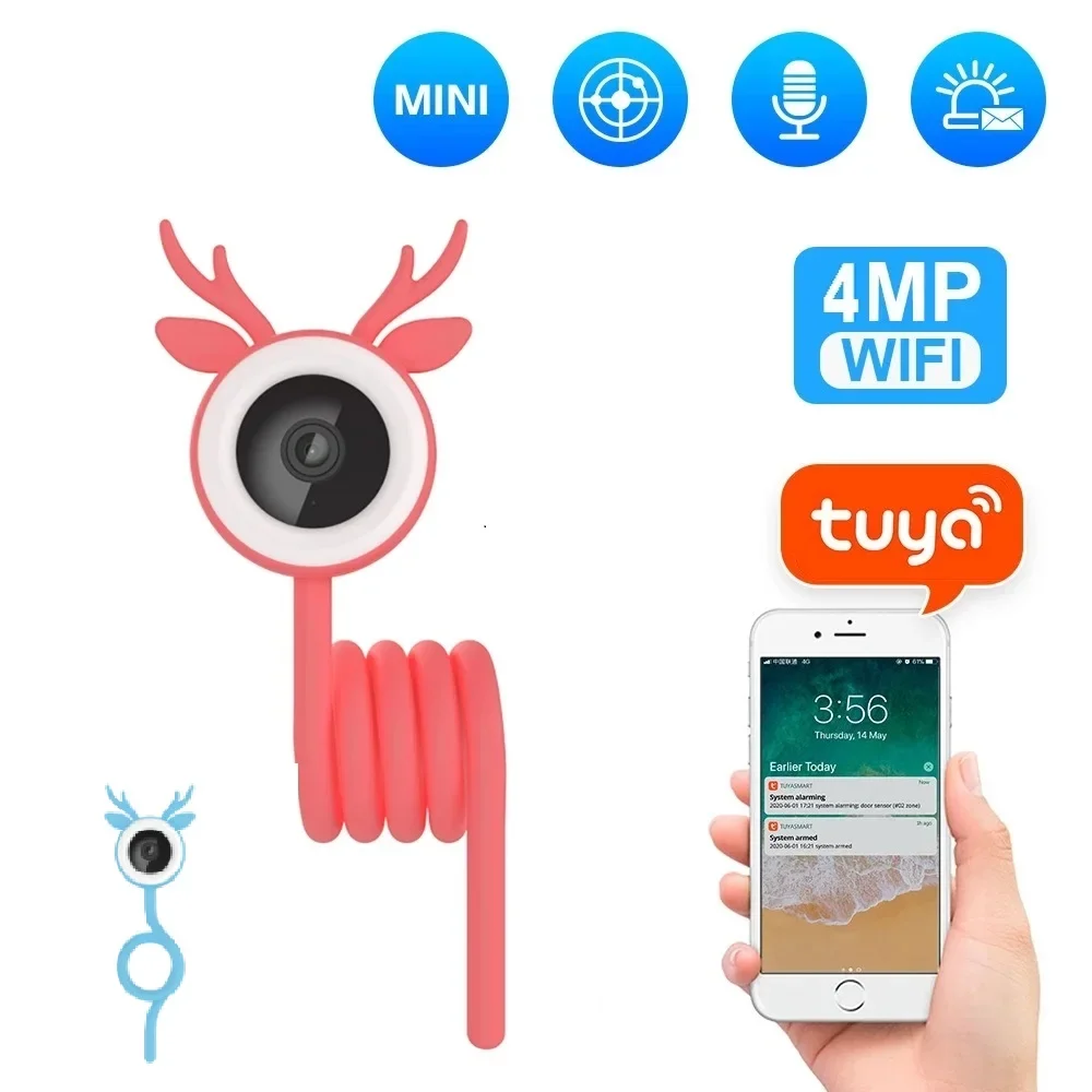 Smarthome Tuya Baby Monitor HD Mini IP Camera Wireless Wifi Camera Security Surveillance CCTV Camera Temperature Humidity