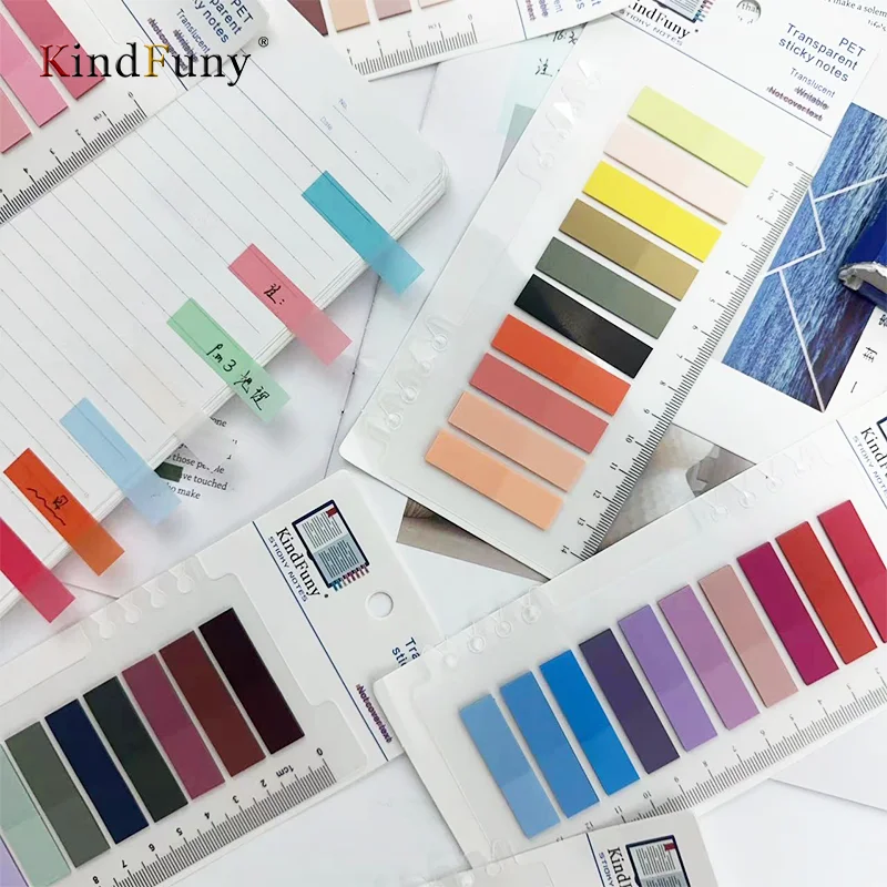 KindFuny 1200Pcs Stickers Transparent Bookmarkers Tabs Flags Stationery Posted It Tabs Memo Pad School Office Supplies 3