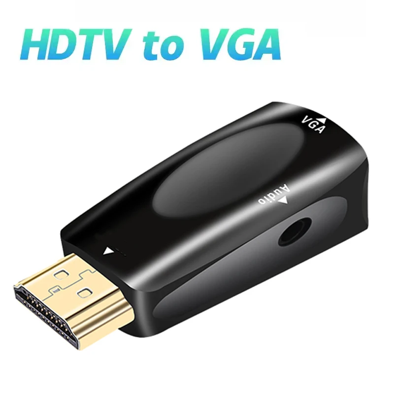 HDMI-compatible to VGA Adapter Male To Female HD 1080P Audio Cable Converter For PC Laptop TV Box Computer Display Projector