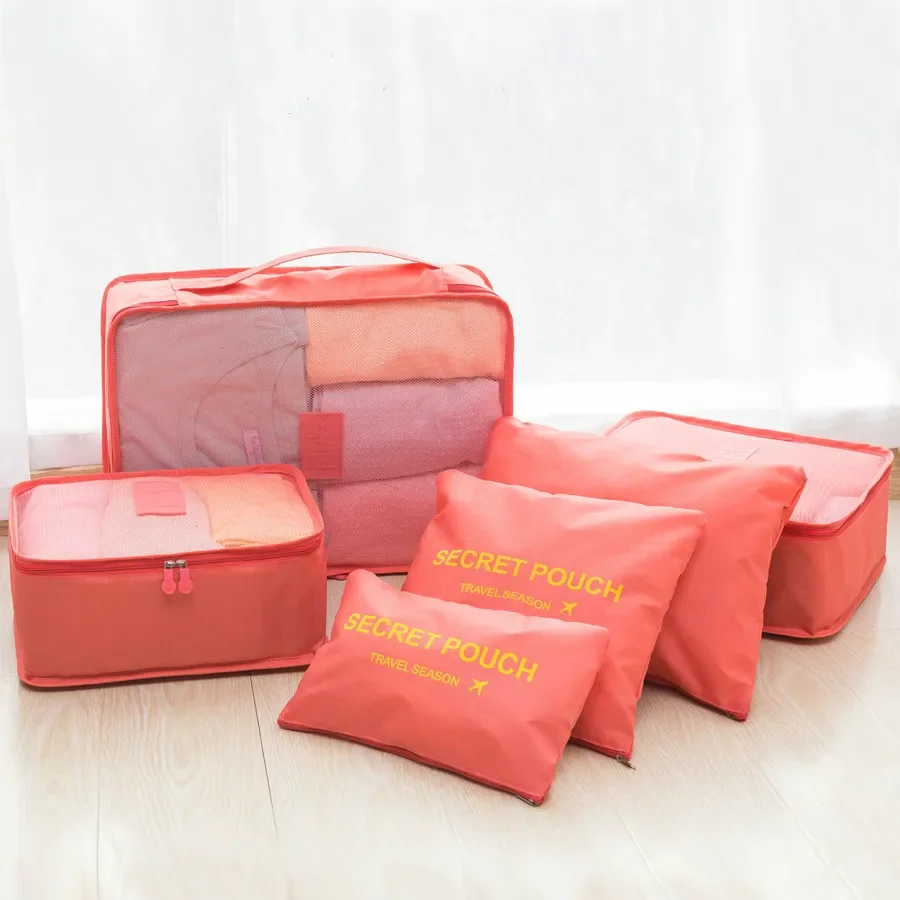 Travel Organizer Travel Packing Cubes 6/1pc set Fashion Waterproof Large Capacity Clothing Sorting Organize Bag Storage Package Men Weekender Bag storage bag,travel organizer