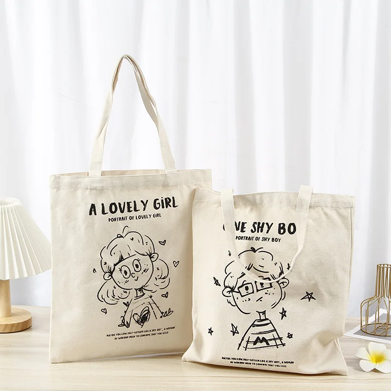 Custom  Spot Direct Supply for Couple Canvas Bag Student Make-up Class Portable Cotton Bag Creative Shy Male Cute Girl Buggy Bag cute animal 3d print men tshirt set summer streetswear tracksuits male short sleeve t shirt long pants 2 piece sets casual setup