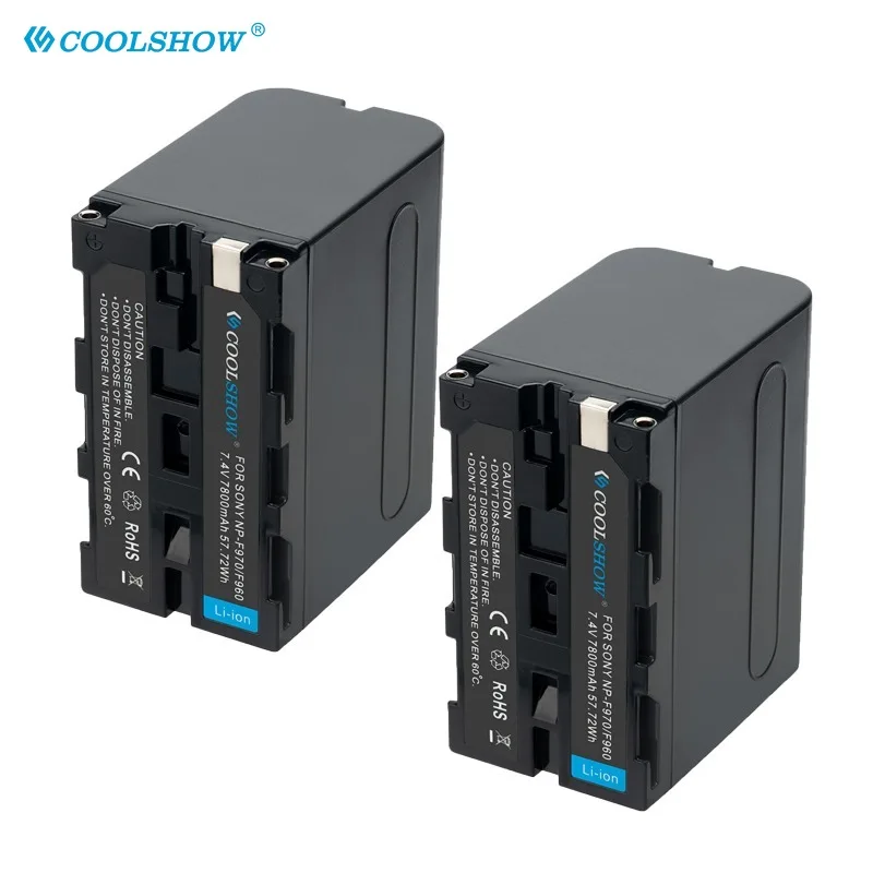 Camera Battery Charger NP-F970 NP-F960 Battery Charger For Sony PLM-100 CCD-TRV35 MVC-FD91 MC1500C NP F970 F960 F750 Photographic Lamp Battery 7800mah
