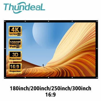 Schermo per Proiettore Supersize 180 200 250 300 Pollici per BenQ Optoma Samsung, Telo per Proiezione 3D 4K HD, Tenda per Home Theater