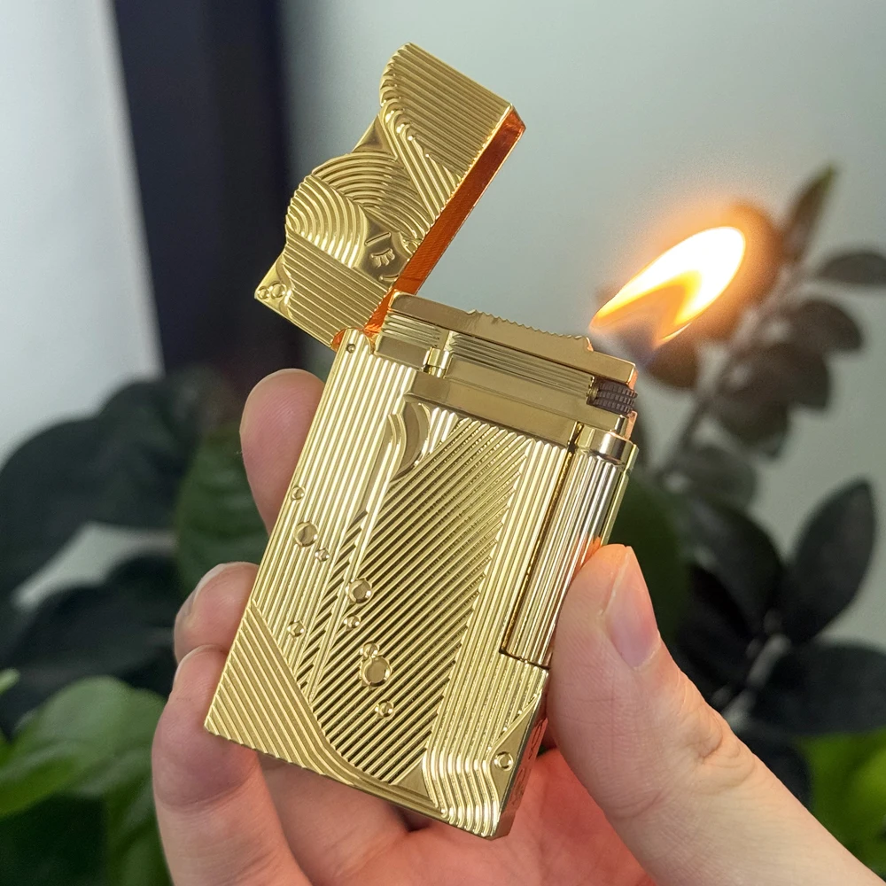 Sanji Lighter Metal Butane Gas Refillable Cigar Accessories One Piece Fans Smoker Cigarette Collection Handmade Father Cool butane gas lighter