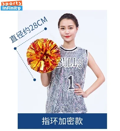 Colorful Cheerleading Pom Poms Hand Finger Cheer Balls Black Blue Gold Silver Red Green Dance Pompoms Cheerleading Accessories