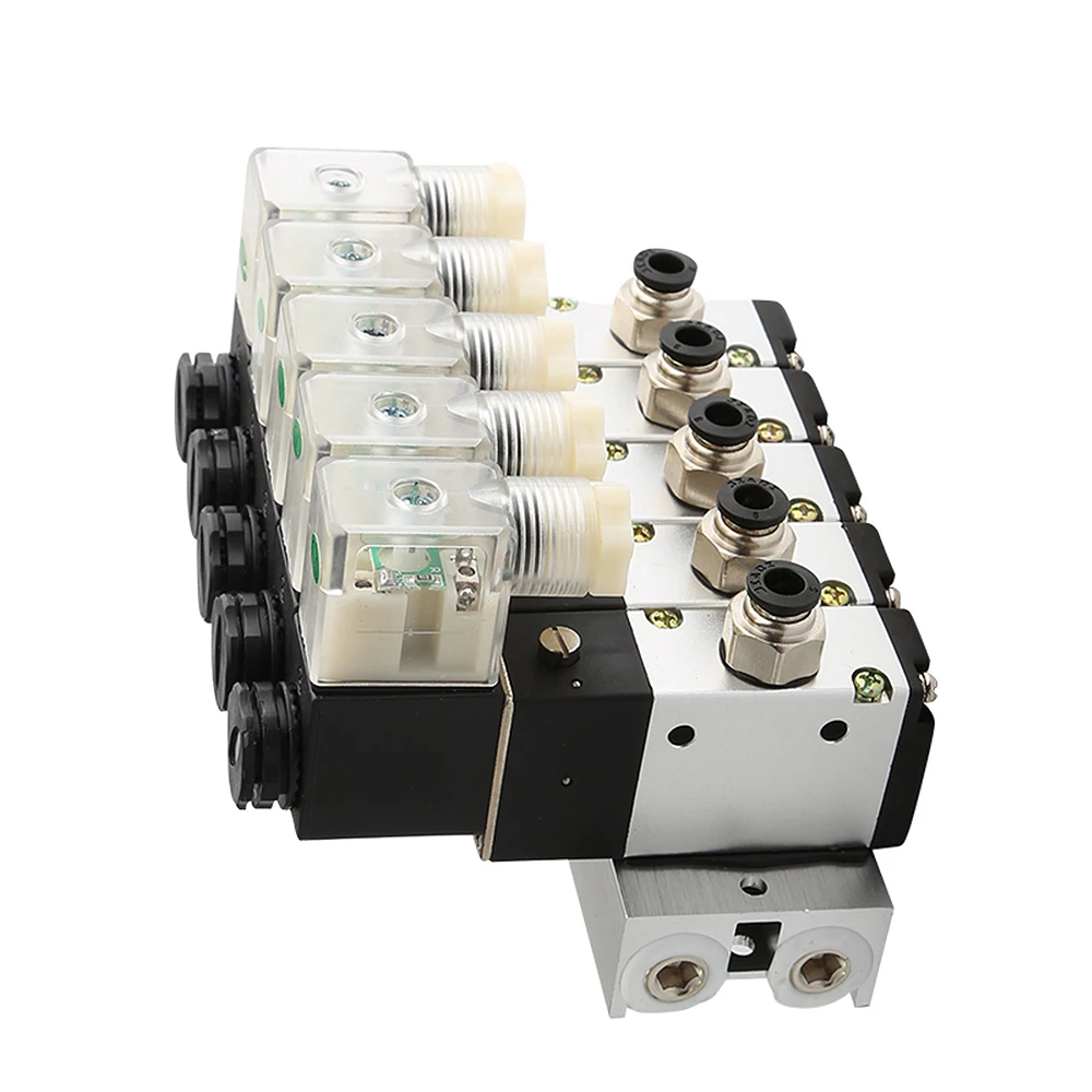 bloco pneumatico da valvula solenoide com muffler fitting base multi opcao manifold