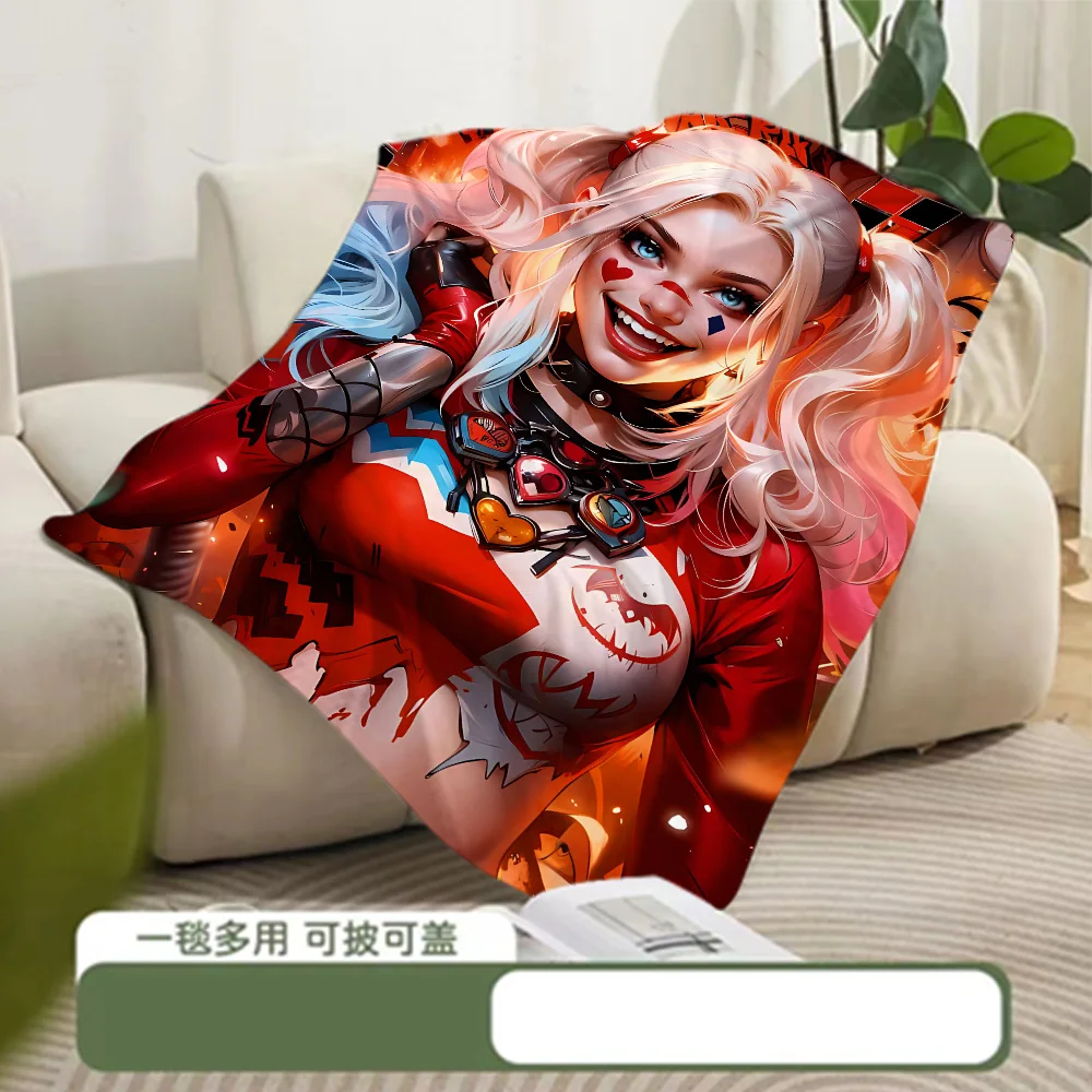 Printed Blanket Picnic Blanket Cartoon Harleys Quinns Warm Blanket Soft and Comfortable Home Travel Birthday Gift 5