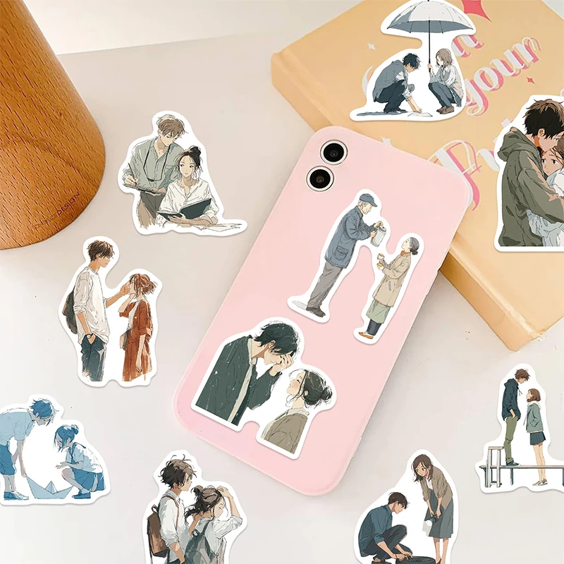 50PCS 달콤한 애니메이션 커플 스티커 데칼 수하물 노트북 스케이트 보드 스피커 워터 컵 기타 노트북 수하물 어린이 장난감 데칼