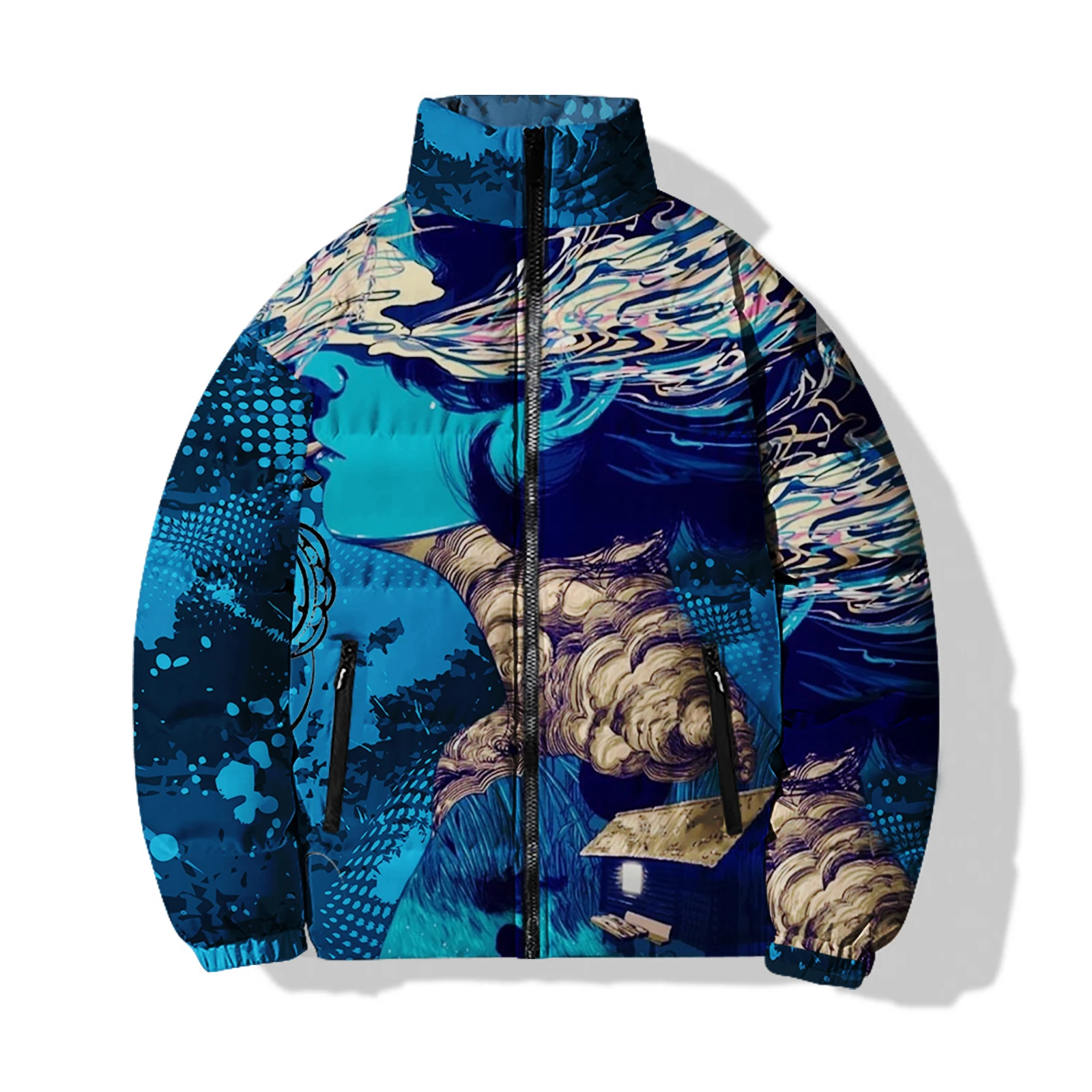 thumbnail image 1 of Abrigos de invierno para hombre, ropa holgada de algodón para hombre, estampado personalizado de corazón mecánico, ropa de calle Harajuku, abrigo para hombre, 1 of 4