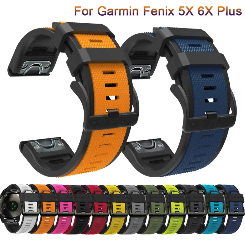 

Ремешок силиконовый для Garmin Fenix 6X Pro 5X Plus 3 3hr, модный спортивный быстросъемный браслет для наручных часов, 26 мм
