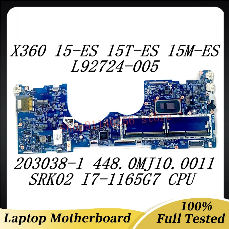 

Laptop Motherboard L92724-005 For HP X360 15-ES 15T-ES 15M-ES 203038-1 448.0MJ10.0011 With SRK02 I7-1165G7 CPU 100% Tested Good