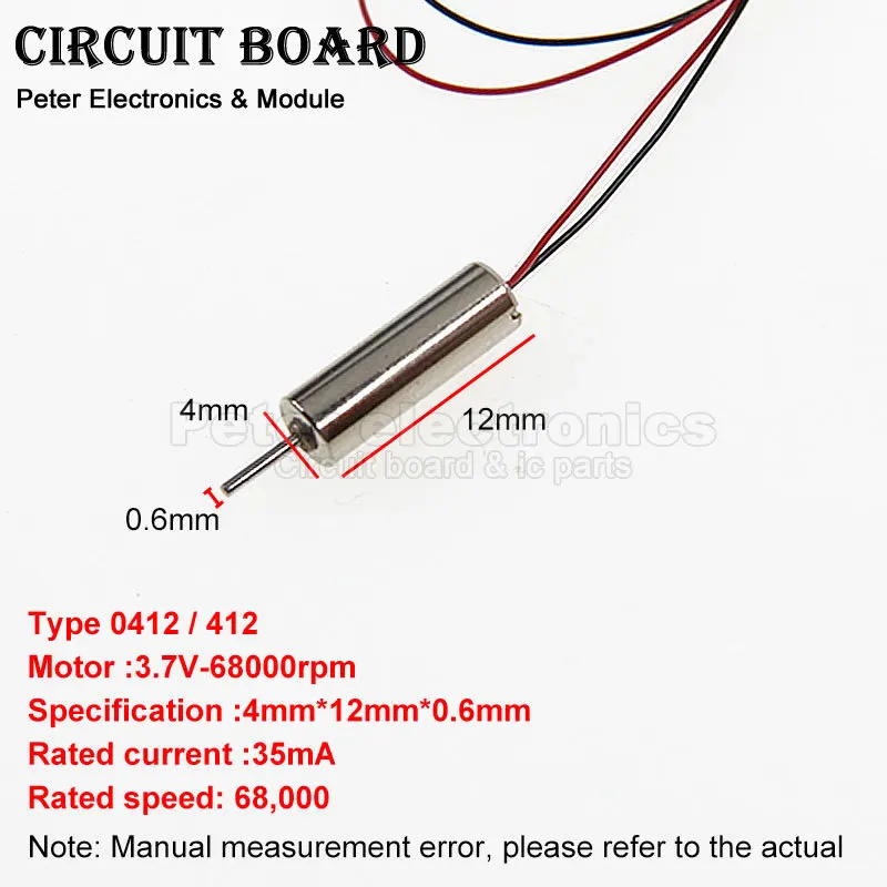 0610 Mini 6mm * 10mm Pequeño Motor Sin Núcleo DC 1,5 V 3V 3V