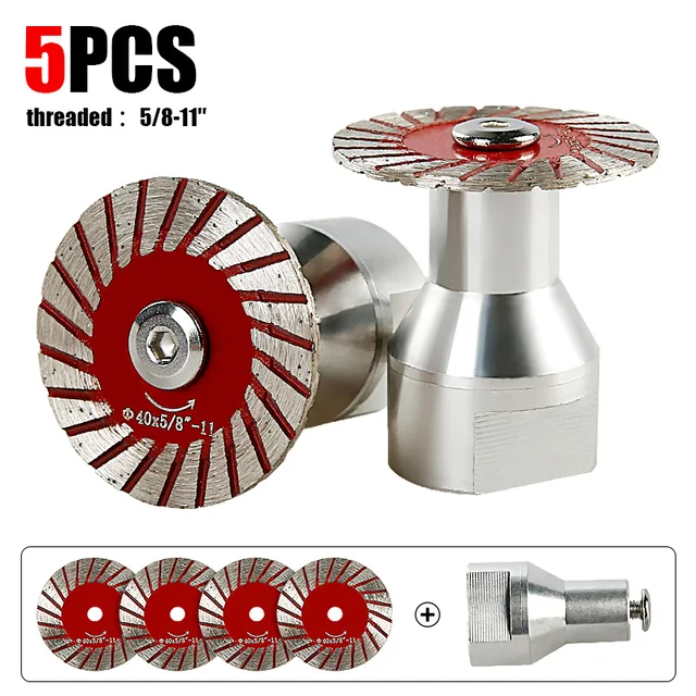 5PC Diamond Saw Blade Set for Stone & Masonry (M14) 9