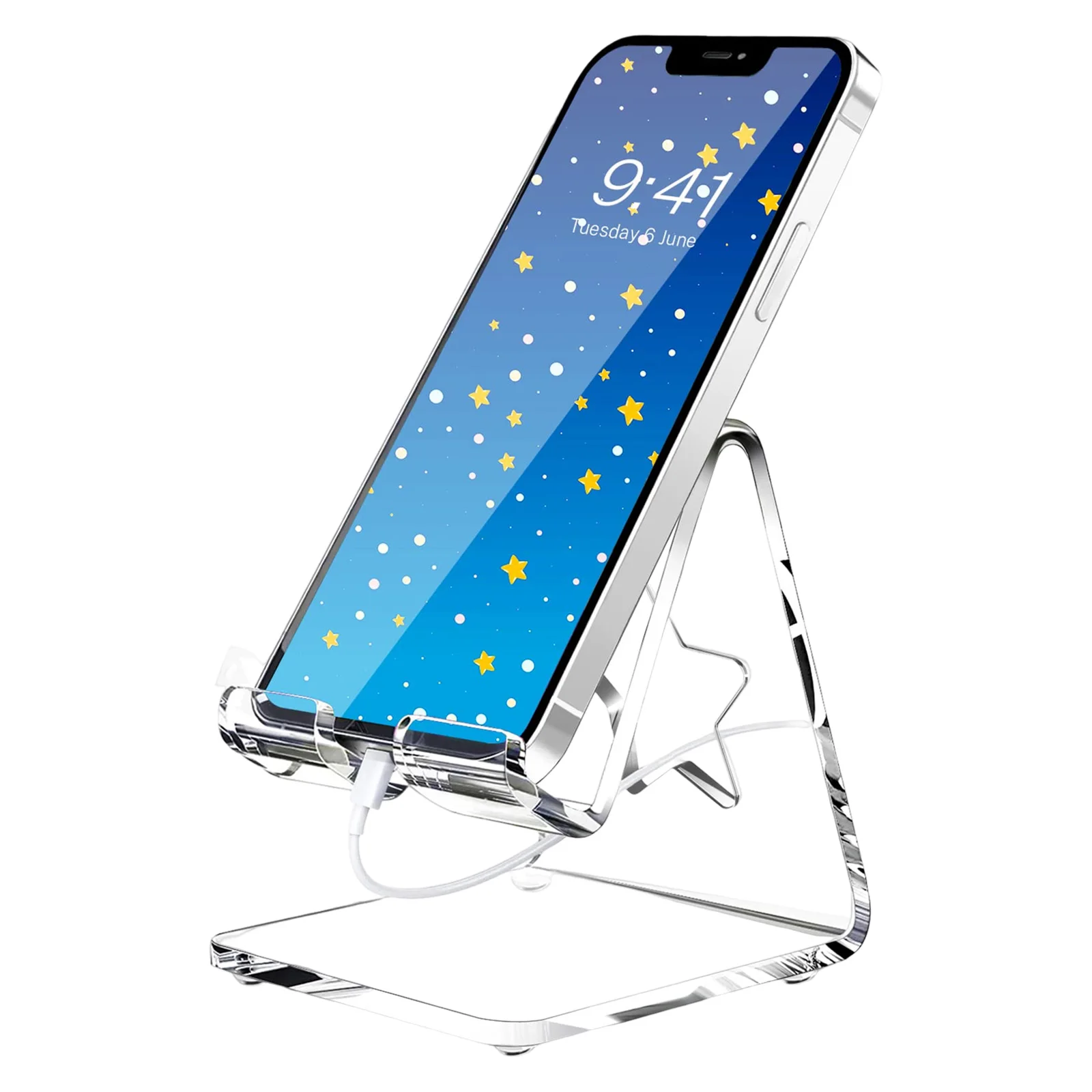 아크릴 휴대폰 스탠드 투명한 데스크탑 폰 홀더 휴대용 경량 범용 홈 오피스 용품