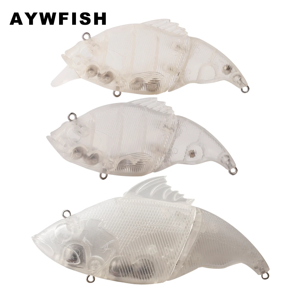 AYWFISH 3-5PCS / Lot Unpainted Multi Jointed Swimbait Rattles